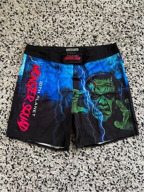 10th Planet Monster Squad Jiu Jitsu Shorts Frankenstein Werewolf Graphic Mens 38